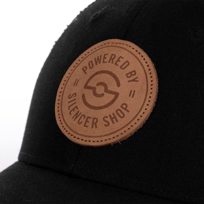 silencer shop leather logo hat cu